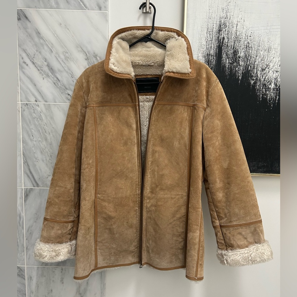 Avanti Genuine Leather shearling coat, warm camel colored Size L